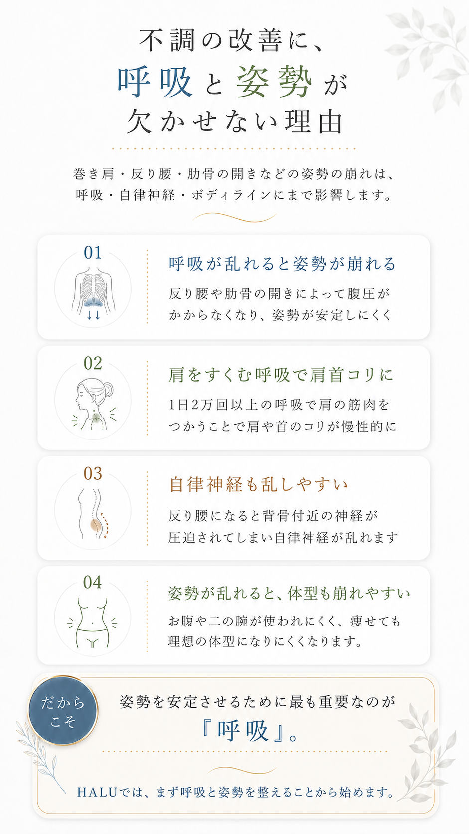不調の改善に、呼吸と姿勢が欠かせない理由